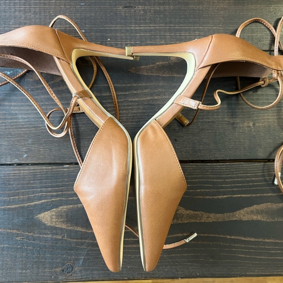 Lulus Brown Marie Chestnut Lace Up Strappy High Heel Size 7.5 - Picture 3 of 7
